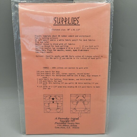 Country Store Piecemakers Little Runners and Chasers Cats and Dogs Quilt Pattern - Picture 3 of 3